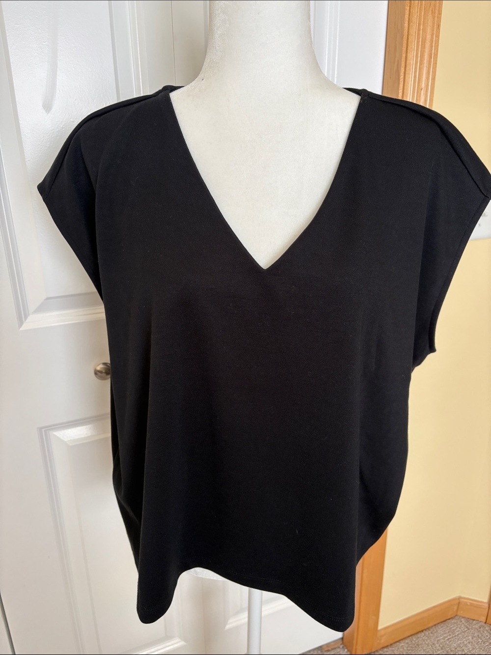 Liverpool Sleeveless V-Neck Tank Top in Black